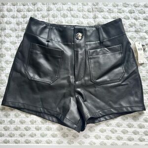 High Waisted Leather Shorts